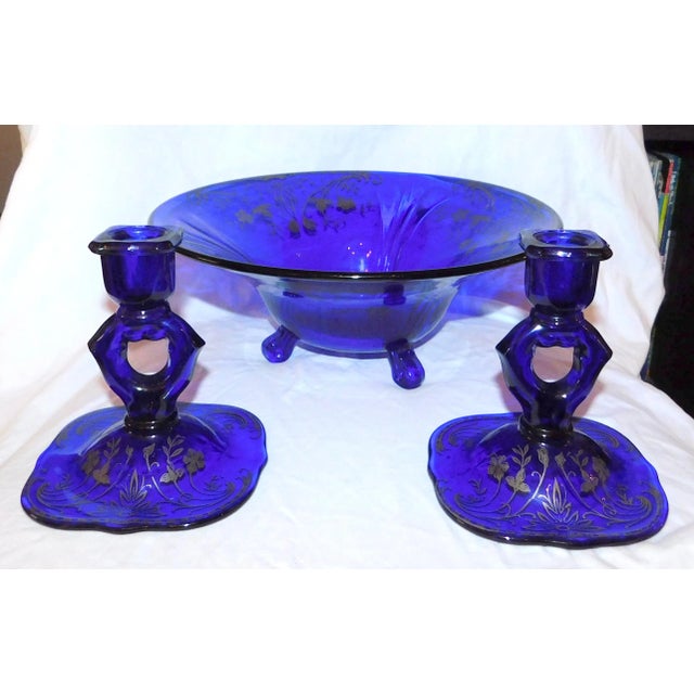 Vintage Colbalt Glass Garniture Set - 3 Pieces For Sale - Image 9 of 9