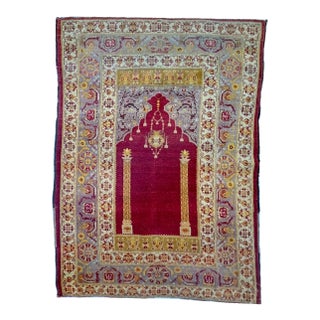 Antique Turkish Prayer Rug , 4' X 5'6" For Sale