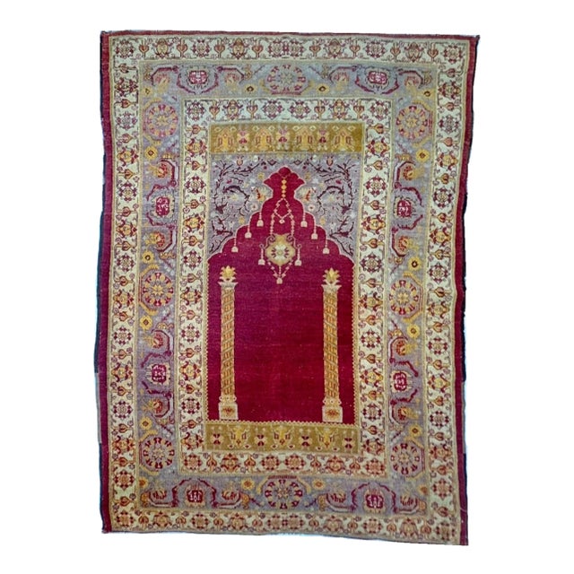Antique Turkish Prayer Rug , 4' X 5'6" For Sale