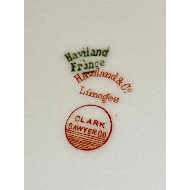 French Limoges Porcelain Floral Plates - 6", 1900's - Set of 4 For Sale - Image 9 of 11