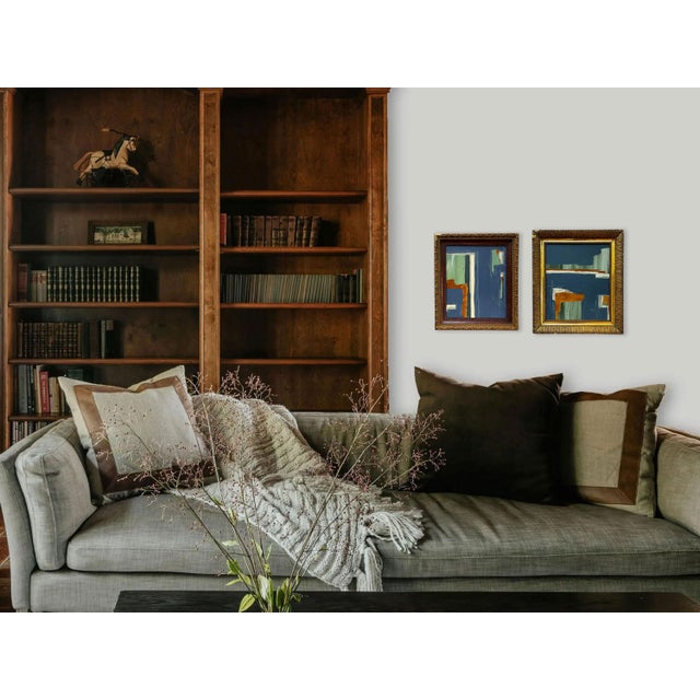 Abstract “River Moss" Abstract Art in Antique Frame, Transitional Living Room Art by JTS For Sale - Image 3 of 10