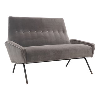 2-Seater Velvet Sofa by Felice Rossi, 1950s For Sale