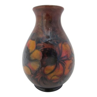 Small W Moorcroft Hand Painted Poppy Flower Anemone Baluster Vase For Sale