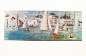 1970 After Raoul Dufy "Regatta at Deauville", Large Full-Color Parisian Print