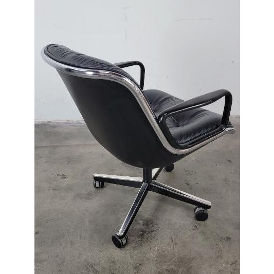 1970s Vintage Leather Executive Chair by Knoll Charles Pollock Chairish