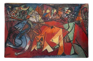 Wool Rug with Run of the Bulls by Pablo Picasso Print from Ege Axminster A/S, Denmark, 1990s