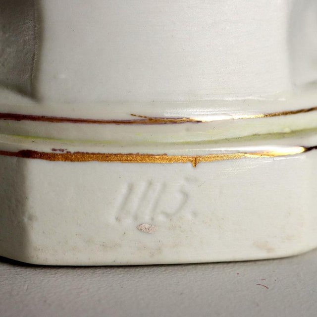 Biscuit Porcelain Sculptures with Gold Details, Set of 2 For Sale - Image 12 of 15