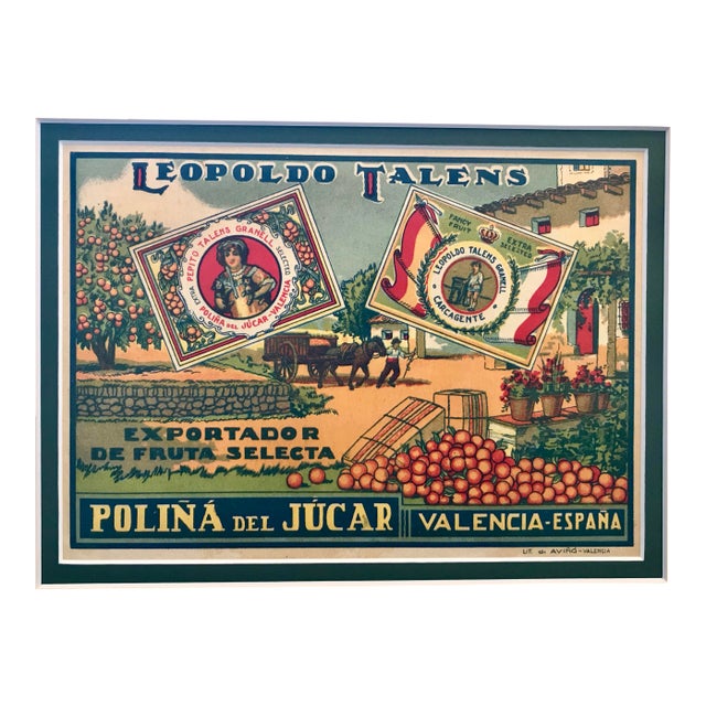 Original Spanish Vintage Art Deco Label, Leopoldo Talens For Sale