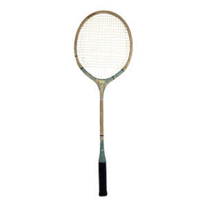 Vintage Blue Wooden Badminton Racket for Designer Decorating Wood Racquet Beach House Wall Decor