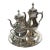 1920’s Silver (Plate) Coffee Tea Set St James Pattern With Gadroon:Rope Twist Borders & Highly Domed Lids Stunner For Sale