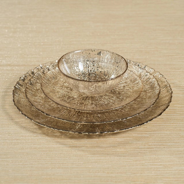 Contemporary Chiara 6-Piece Fusion Glass Serving Platter Set, 8.25" For Sale - Image 3 of 4