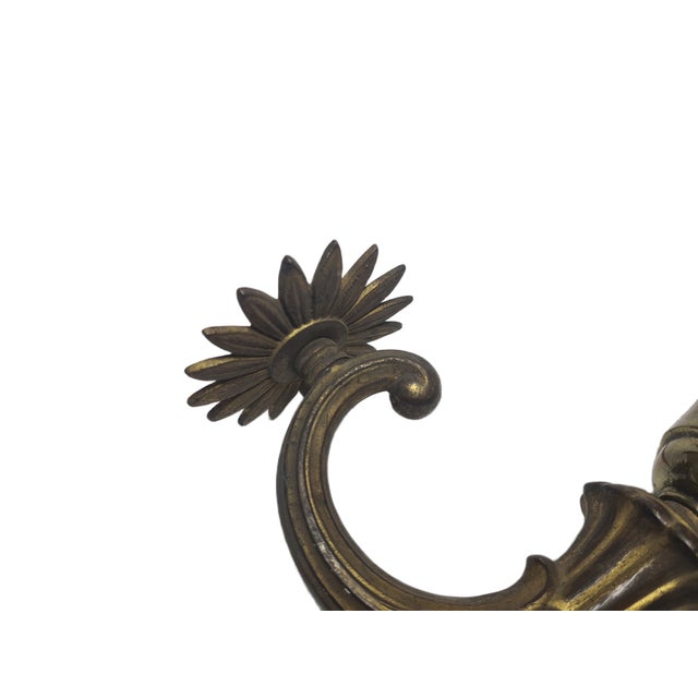 Goldenrod Art Nouveau Bronze Wall Lamp, Germany, 1900s For Sale - Image 8 of 11
