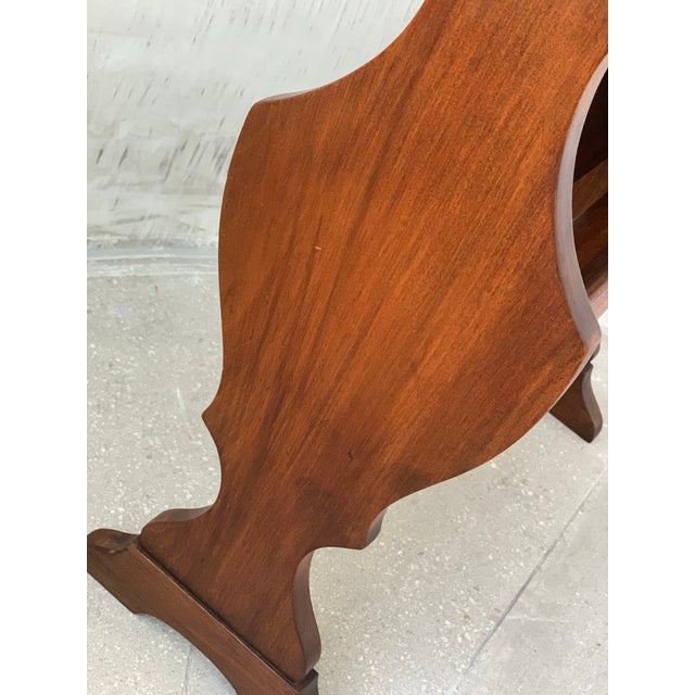 Early 20th Century Wood Carved Early 20th Century Readers Table With Book Shelf, Trestle Side Table, Stand For Sale - Image 5 of 11
