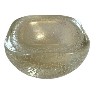 Mid-Century Murano Bullicante Gold Aventurine Art Glass Finger Bowl For Sale