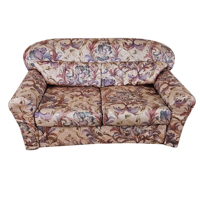 2-Seater Sofa in Floral Fabric, Italy, 1970s For Sale