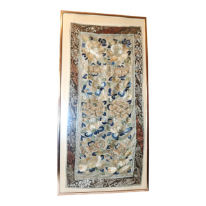 Antique Chinese Hand Embroidery Silk 1800's Ornate Qing Dynasty Needlepoint