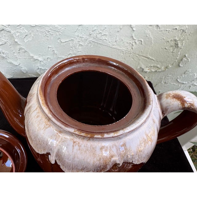 Brown Vintage Japanese Drip Glaze Stoneware Teapot For Sale - Image 8 of 11