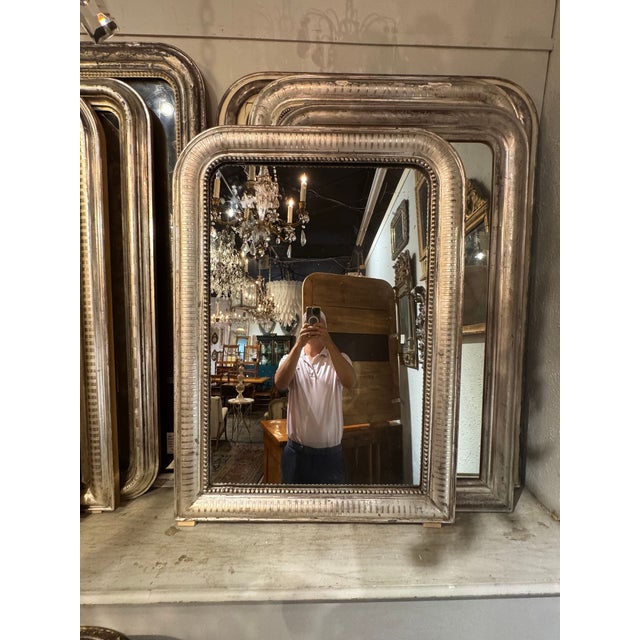 The 19th c. French Silver Leaf Louis Philippe Mirror is a stunning piece of home décor that adds elegance and...
