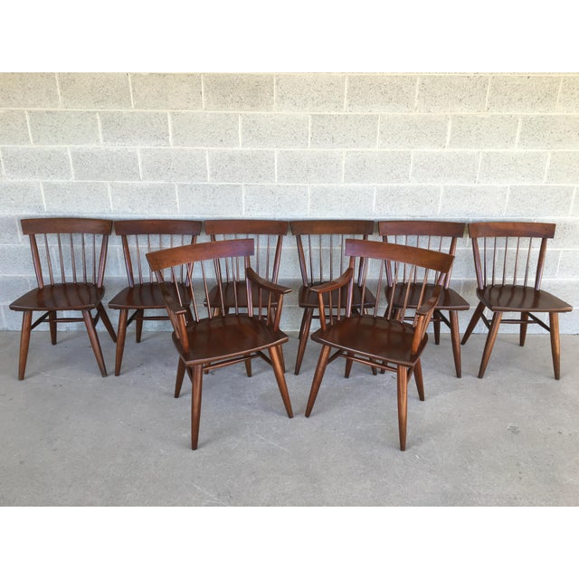 Mid Century Modern Willet Transitional Solid Cherry Dining Chairs Set