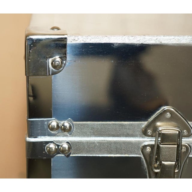 Chrome & Steel Storage Trunks, Set of 3 For Sale - Image 5 of 18