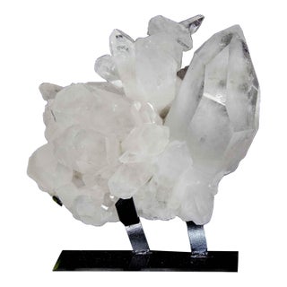 Large Quartz Cluster on Stand, 13 Inches, 28 Pounds (#H0487 Brazil) For Sale