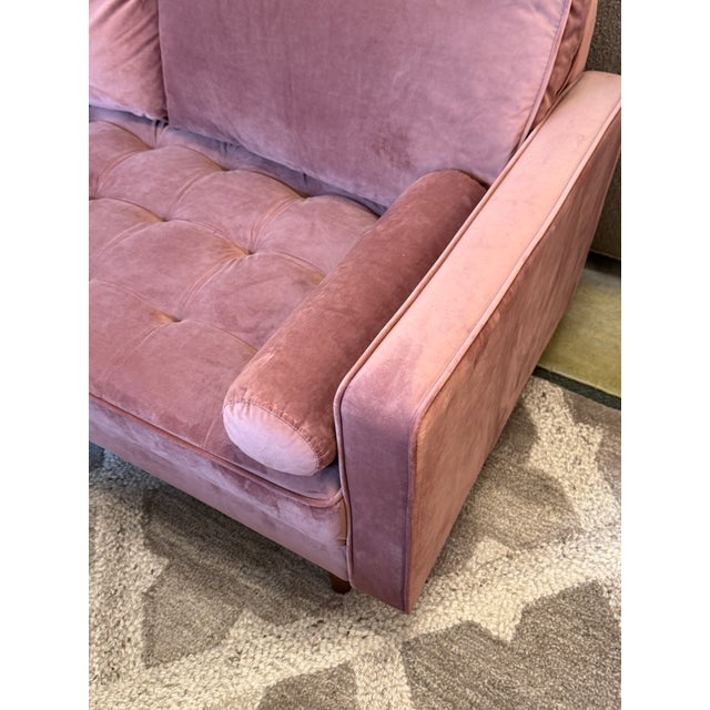 Modway Valour Velvet Apartment Sofa, Rose Pink For Sale In San Francisco - Image 6 of 12