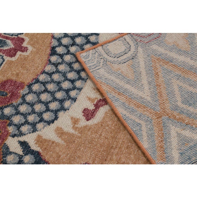 Sand Contemporary Chinese Dragon Pictorial Distressed Wool Rug by Rug & Kilim, India For Sale - Image 8 of 10