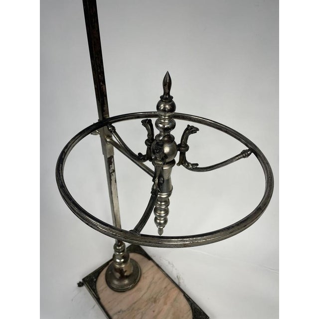 1920s Liberty Umbrella Holder in Pink Marble and Silver Metal, 1920s For Sale - Image 5 of 15