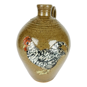Signed Lisk Studio Pottery Rooster Jug | Southern Folk Art Stoneware