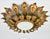 Spanish 1950s Mid Century Gilded Spanish Sunburst Flush Mount With Green Patina For Sale - Image 3 of 13