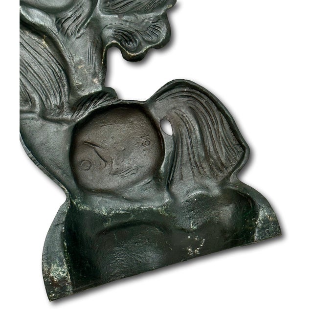 Rare & Hard to Find All Original Vintage 1930s Hubley MFG Co. #464 Fan Tail Fish Cast Iron Doorstop For Sale - Image 12 of 18