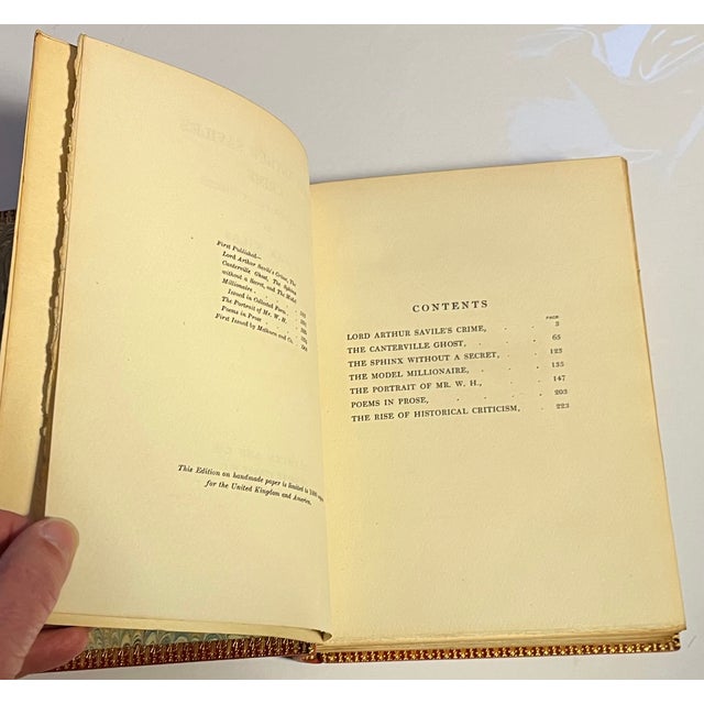Fine Red Leather Binding - Lord Arthur Savile's Crime - By Oscar Wilde, London 1908 For Sale - Image 9 of 11