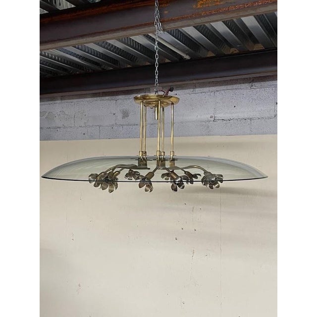 1940s Glass and Brass Chandelier attributed to Pietro Chiesa for Fontana Arte, 1940s For Sale - Image 5 of 18