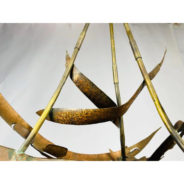 Brutalist Style Copper Chandelier For Sale - Image 12 of 13