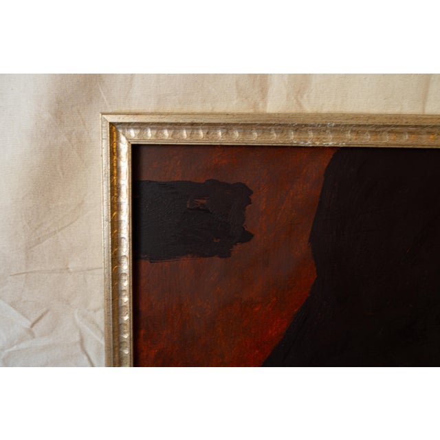 Contemporary Artwork by Irene Alard Original Abstract Painting in Deep Red & Black – Framed For Sale - Image 4 of 4