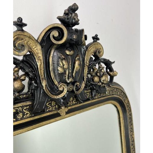 Vintage French Style Carved Wall Mirror with Ornate Frame For Sale - Image 6 of 17
