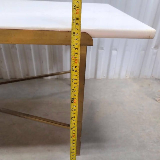 Brass and Marble Coffee Table in the Style of Paul McCobb For Sale - Image 11 of 12