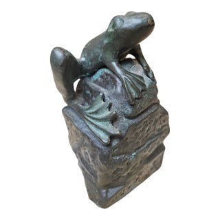 1970s Frog on Rock For Sale
