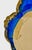 Mid‑20th Century European Ornate Rococo‑Style Wood Oval Frame — Gilded Blue With Floral Botanical Silk‑Screen Print For Sale - Image 9 of 12