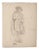 Musician, 19th Century, Pencil Drawing For Sale
