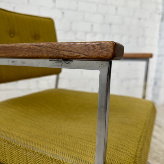 Green Mid Century Modern Robert John Stainless Steel Armchair For Sale - Image 8 of 12