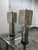 Late 20th Century Ken Fulk Art Deco Inspired Antiqued Mirrored + Bronze-Tone Metal Table Lamps, Pair For Sale - Image 5 of 12