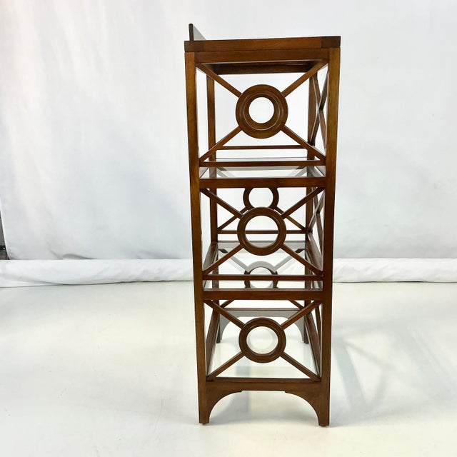 1980s Vintage Hollywood Regency Contemporary Target Design Etagere Display Case, After McGuire For Sale - Image 14 of 16