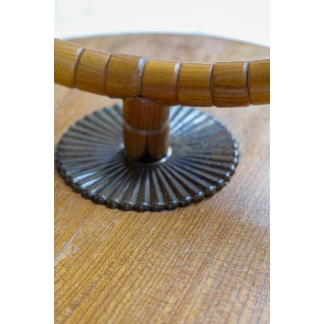 Art Deco Swedish Grace Floor Lamp in Art Glass and Beech, 1930s For Sale - Image 13 of 18