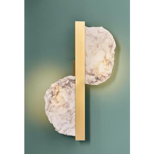 Brass and Alabaster Eclipse Wall Sconce by Matlight Milano For Sale - Image 4 of 8