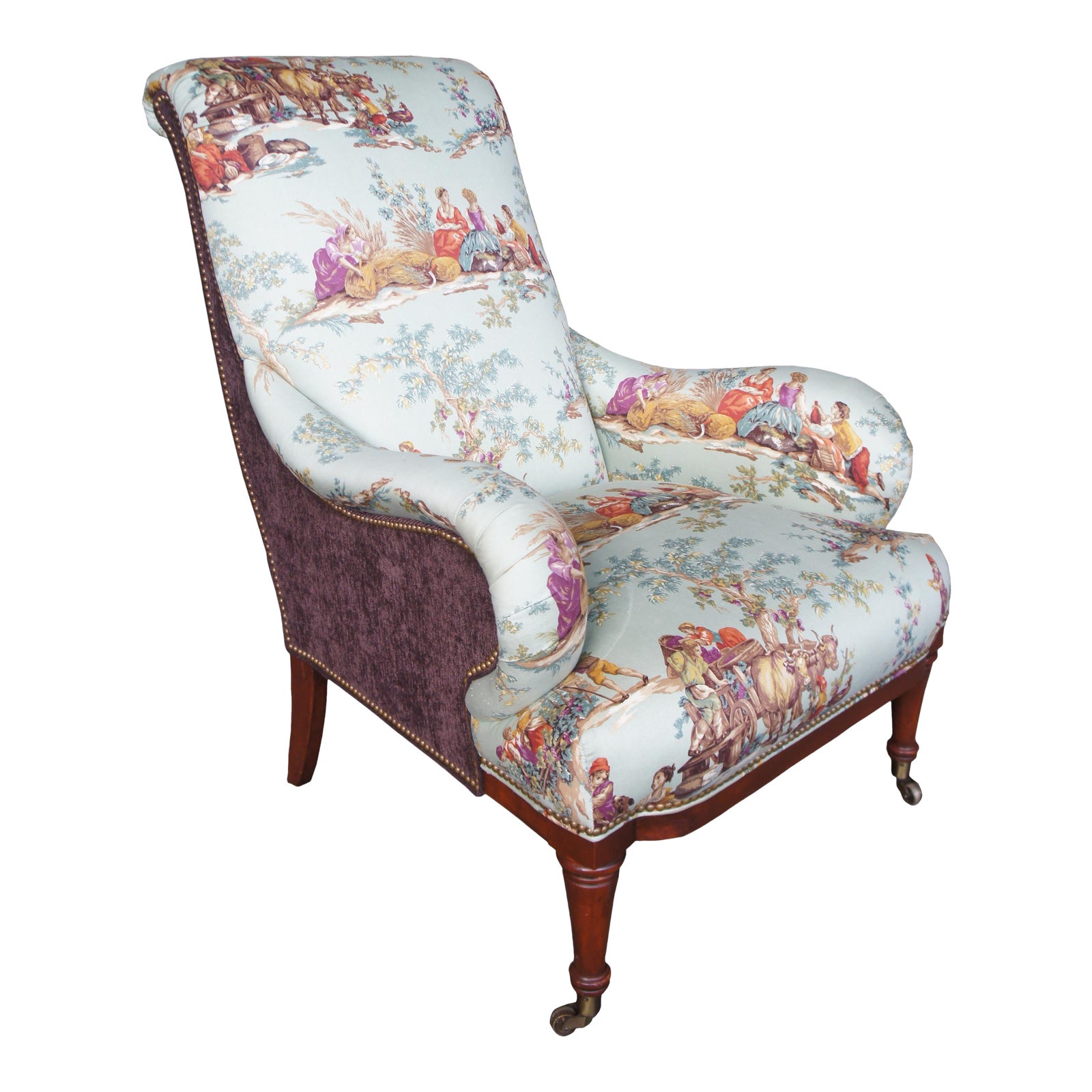 Vintage Mid Century Hickory White Overstuffed Chair Chairish