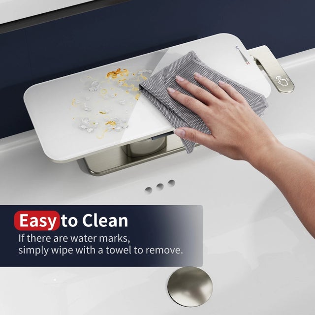 Modern Single-Handle WaterfallBathroomSink Faucet, Elegance Modern Design For Sale - Image 3 of 9