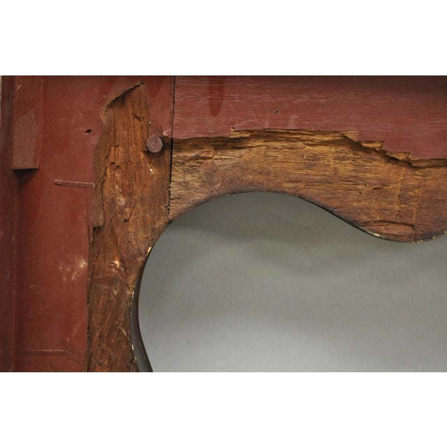 Antique Italian Provincial Carved Serpentine Scalloped Walnut Fireplace Mantel For Sale - Image 18 of 18