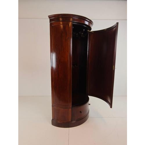 Wood Edwardian Mahogany Bow-Fronted Wardrobe from Maple & Co., 1890s For Sale - Image 7 of 11