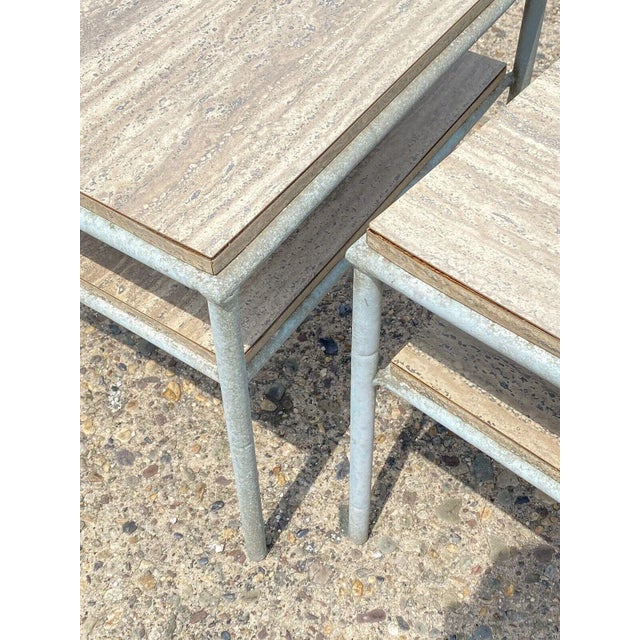 1970s Hauser Hollywood Regency Faux Bamboo Aluminum Metal Patio Sofa